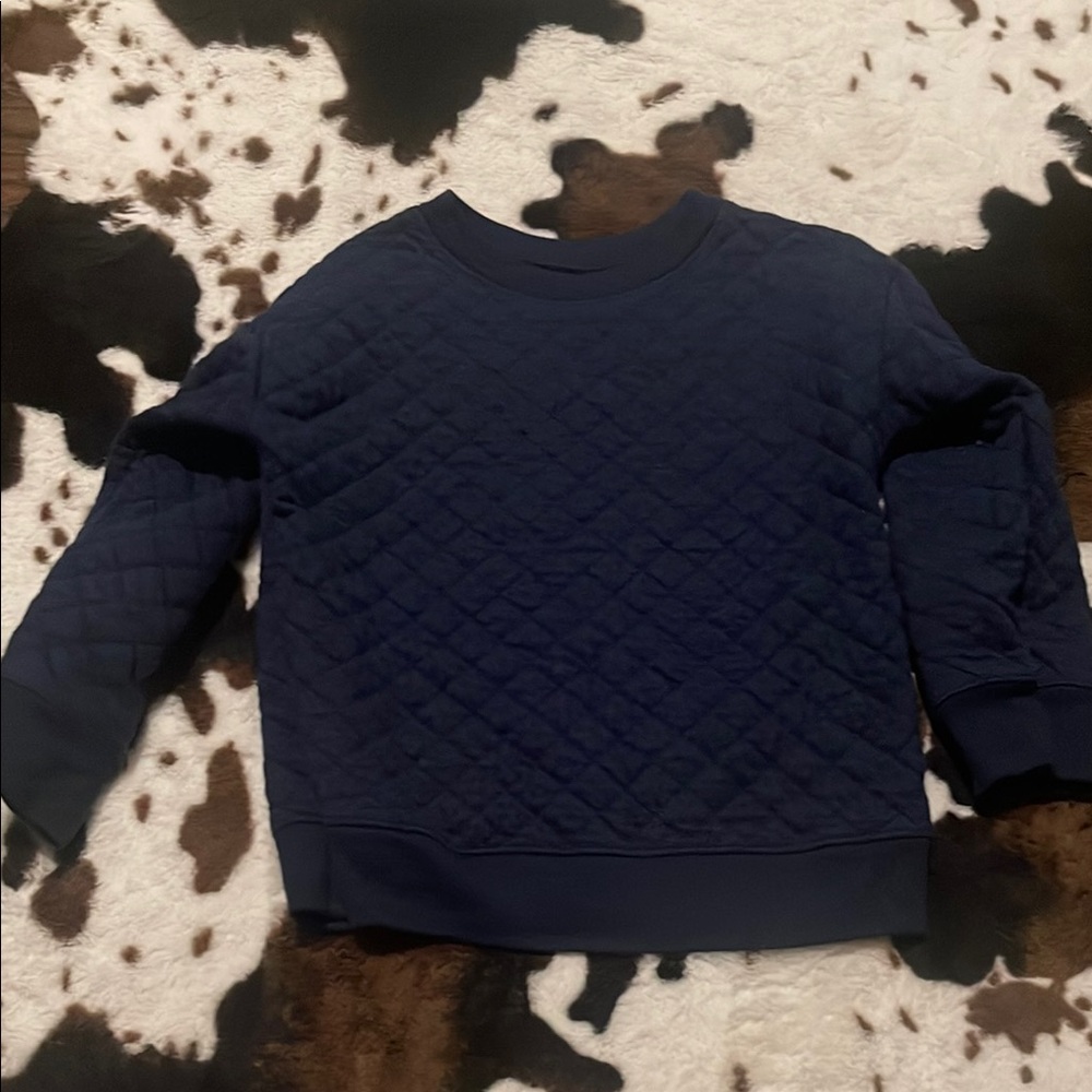 Navy Quilted Sweatshirt